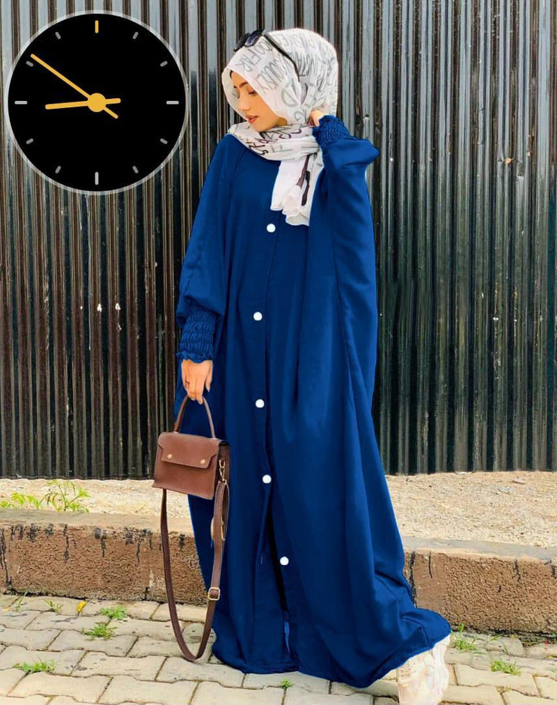 Classic Georgette Abaya with Stroller - 1 Pcs in Blue, Black, and Maroon