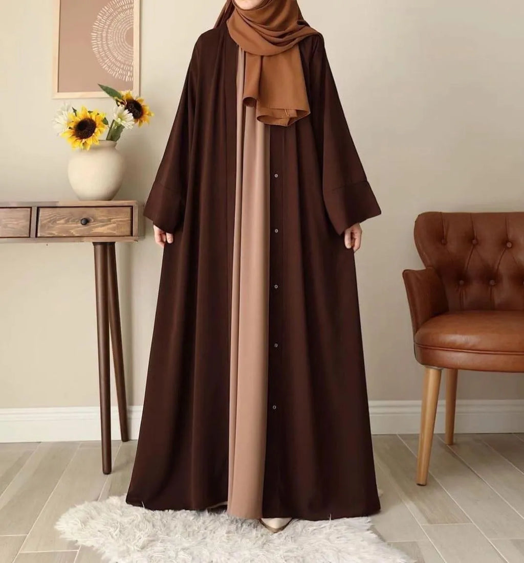 Georgette Plain Full Abaya with Stoller